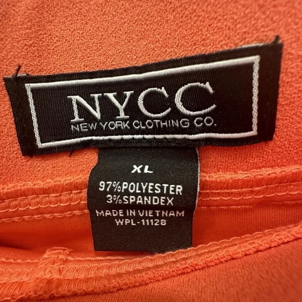 NWT NYCC Coral Button Front Skirt Size XL Peach Business Career pockets ruffle - Picture 4 of 5